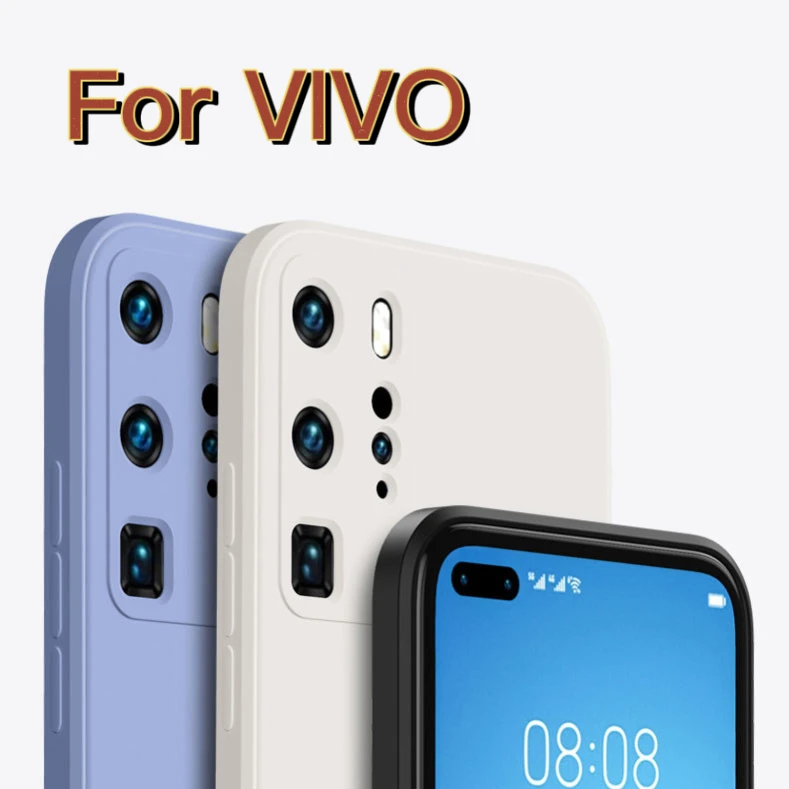 Роскошные оригинальные чехлы из жидкого силикона для телефона VIVO Y7s 17 66 71 81 83 85 89 91c