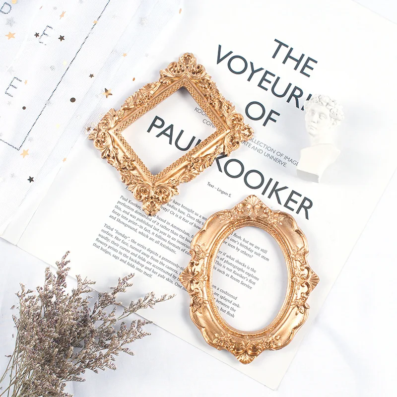 Золотая ретро мини фоторамка Европейская фотография рамка рельефный домашний