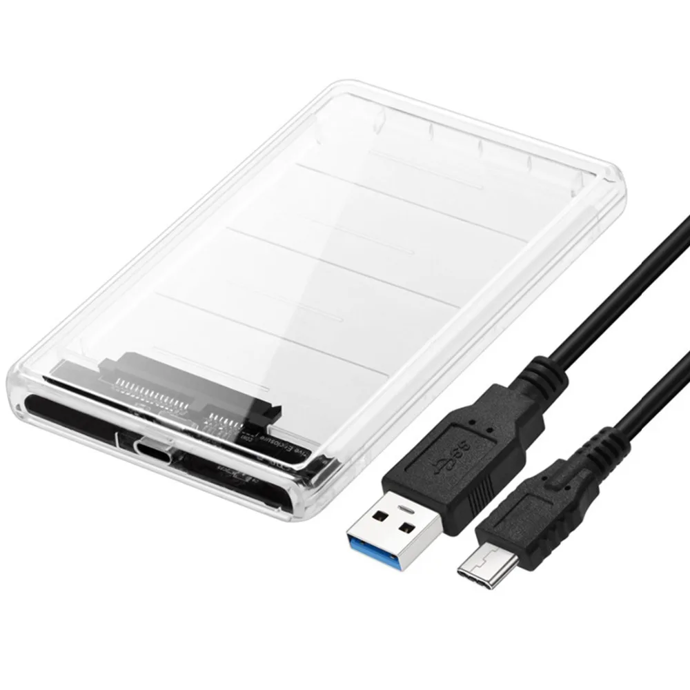 XT-XINTE 2,5 дюйма USB 3,0 USB 3,1 type-C SATA HD коробка SSD HDD жесткий диск Внешний HDD корпус прозрачный чехол инструмент