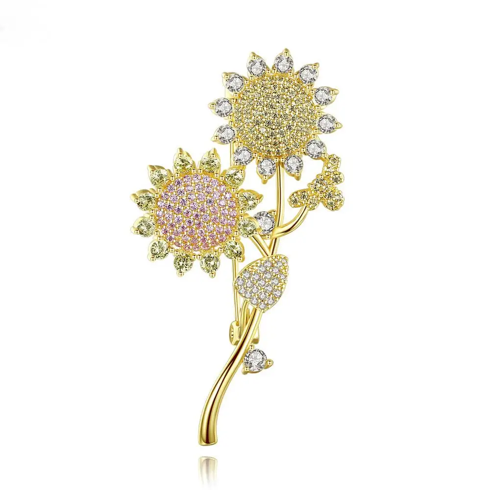 SINZRY новые красочные блестящие кубические циркониевые подсолнухи элегантные