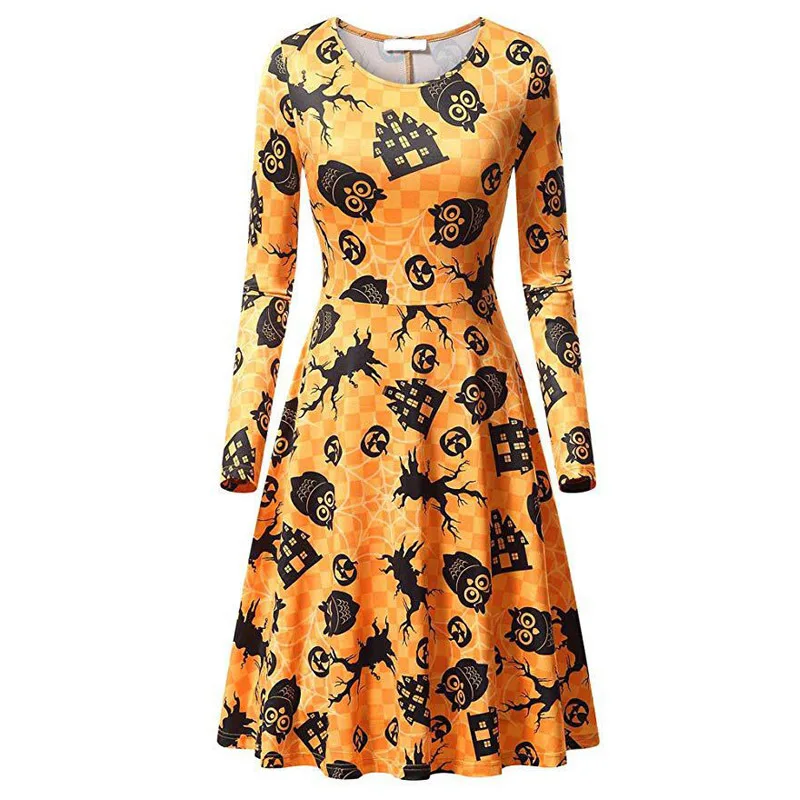 2019 Быстрая отправка девушка Для женщин с длинным рукавом тыквы Череп для