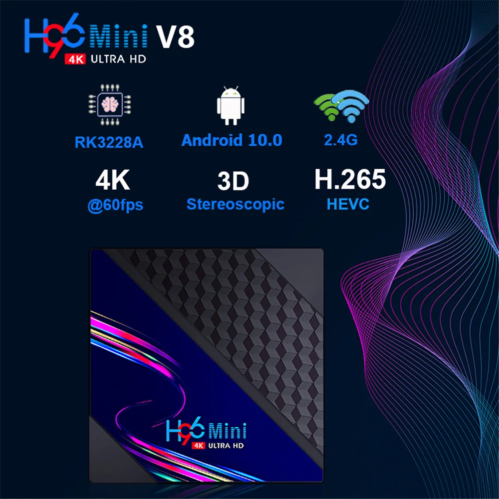 ТВ-приставка H96 Mini с Android 10 0 2 Гб ОЗУ 16 ГБ четыре ядра 1080p 4K Wi-Fi Google Play Youtube медиаплеер