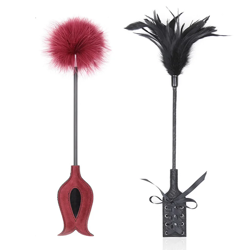 SM флирт инструмент хлыст с перьями шлепки пара клитор тела взрослые игры