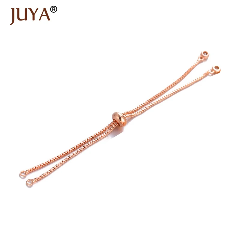 rose gold Регулируемые ползунок цепи для браслетов аксессуары для изготовления ювелирных изделий 4 шт. ручной работы diy компоненты браслета - Цвет: rose gold