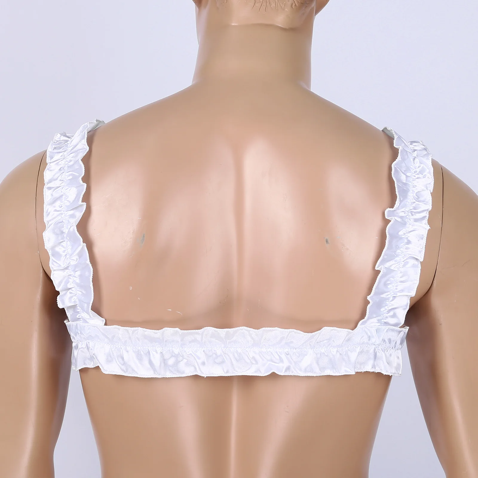 Сексуальный мужской Эротический бюстгальтер регулируемые бретельки атласный с