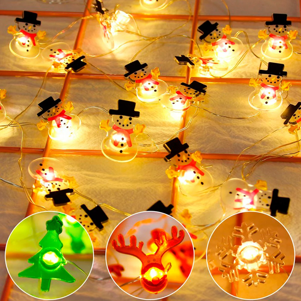Рождественская светодиодный ная гирлянда с Санта Клаусом декоративные
