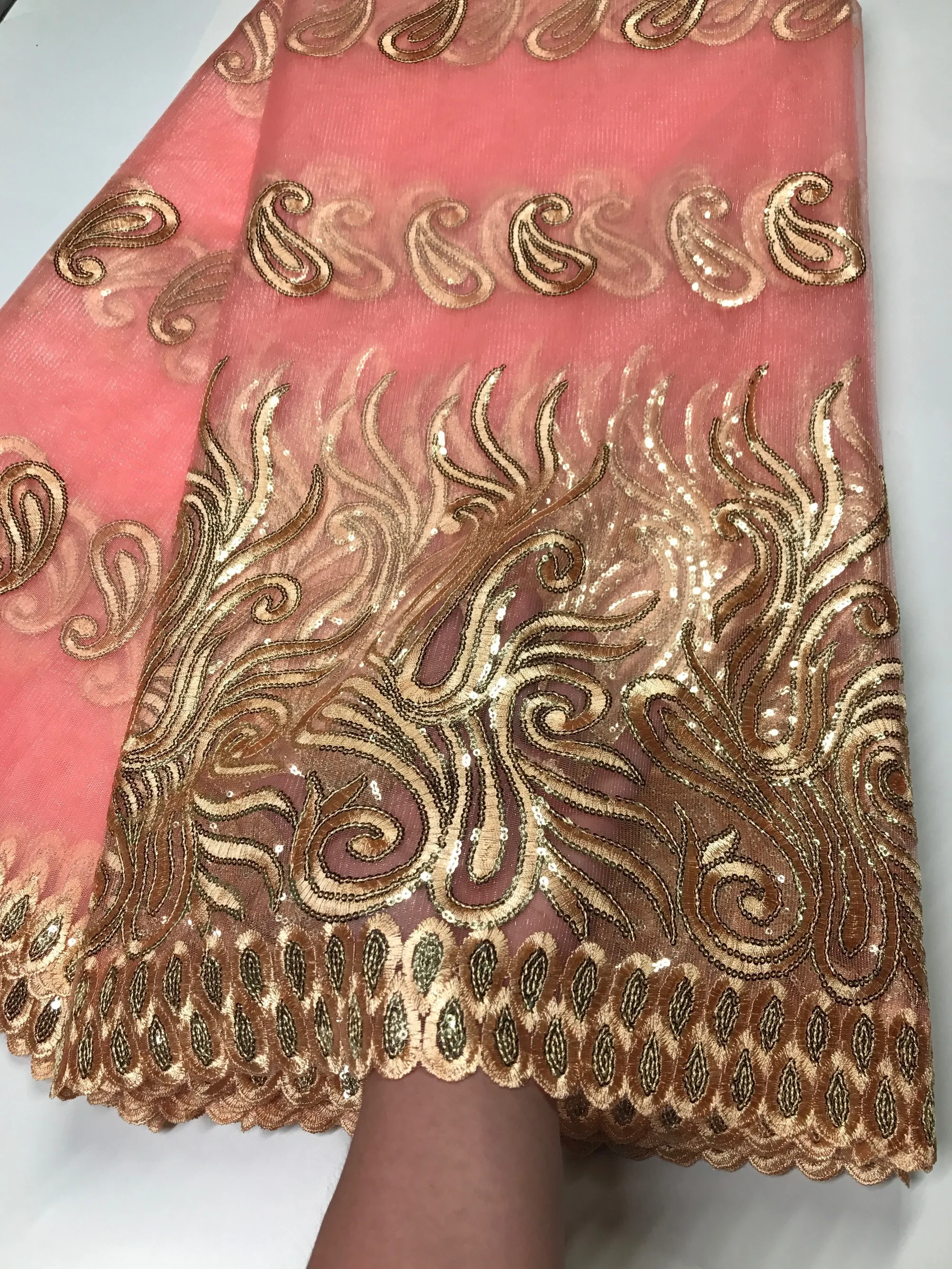 Африканская белая кружевная ткань высококачественный тюль Африканское