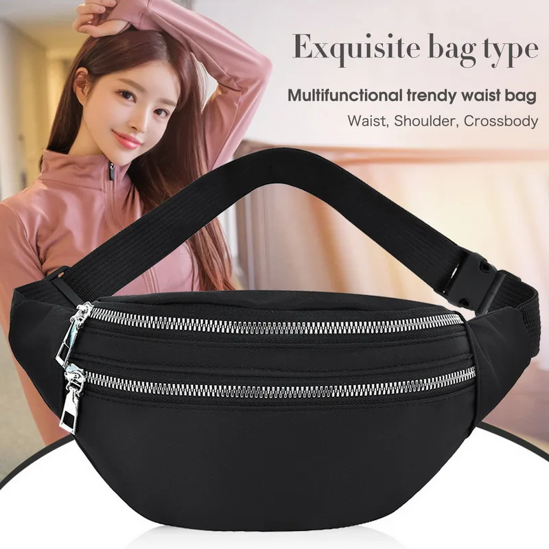 Outdoor Waterproof Sports Bag Women Pack Running Jogging Waist Bag Mobile Phone Zipper Fanny Pack Travel Oxford Cloth Chest Bag