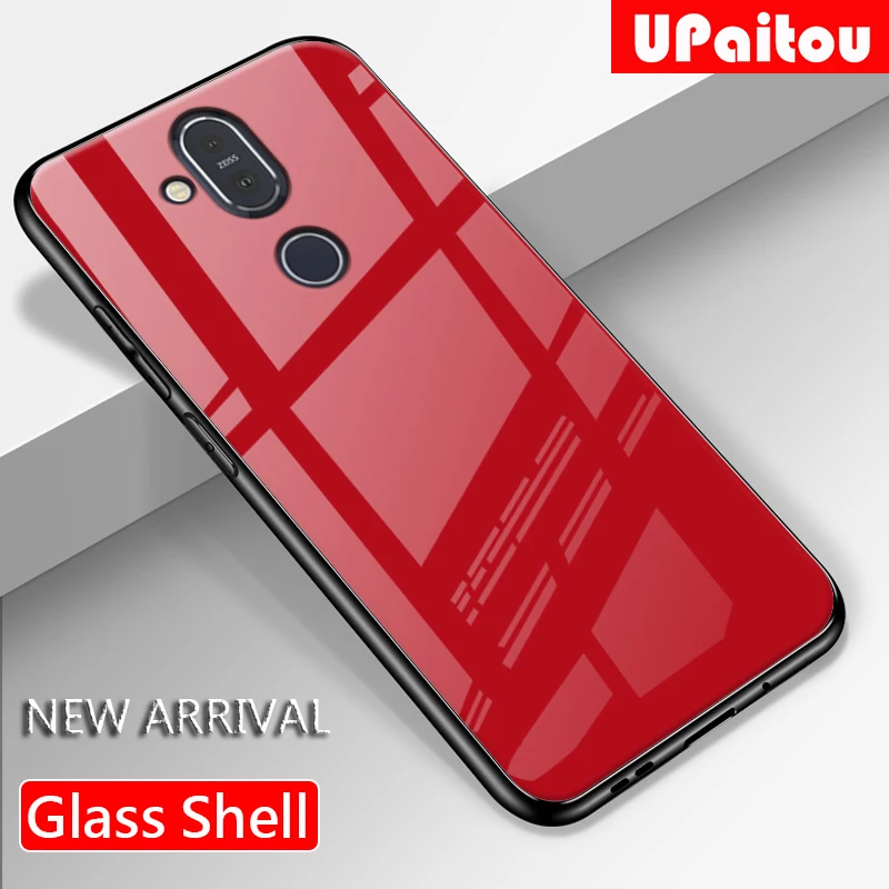 UPaitou Tempered Glass Case for Nokia 8.1 X7 X6 6.1 7 Plus TPU Edge Bumper Shockproof Luxury 7.1 Cover |
