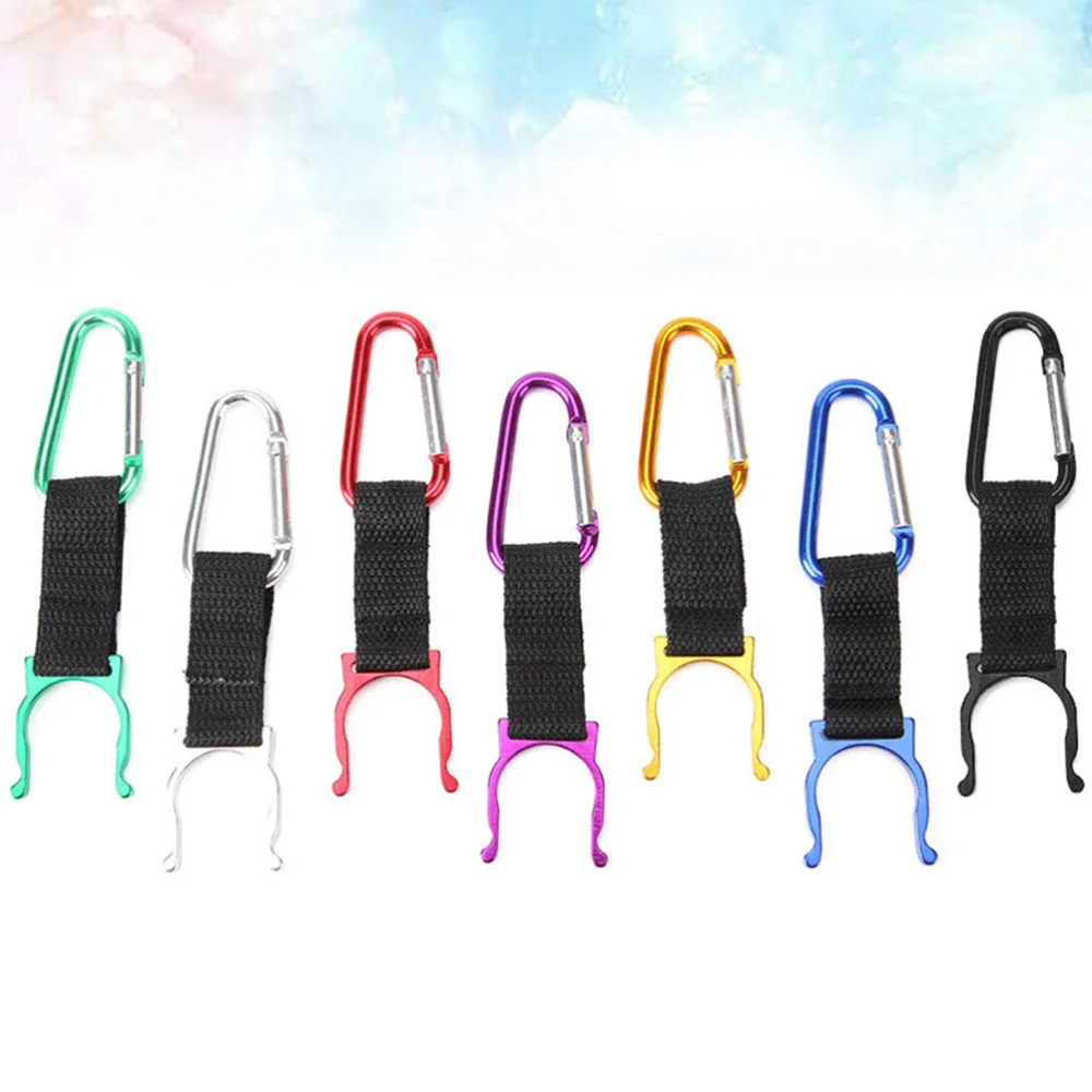 

10pcs D-shaped Hanging Buckle Portable Water Bottle Holder Mineral Water Bottle Clip for Camping Hiking (Random Color)