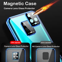 magnetic case for xiaomi 10 lite 5g coque 10 pro glass cover metal bumper redmi 9 10x note 9s 9 pro 8 k30i camera protector case