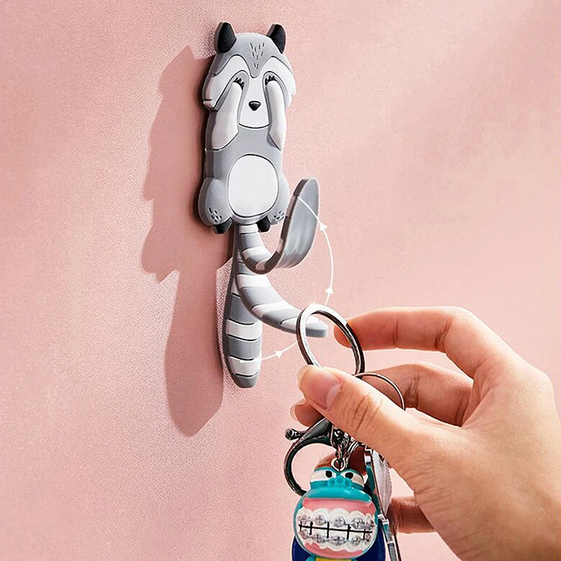 

Настенный крючок в виде животного, настенный держатель для ключей, съемные кухонные крючки, домашний декор, держатель для ключей, настенный ...