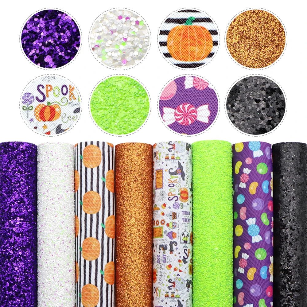 David accessories 6-8 шт./компл. 20*33 см Хэллоуин Синтетическая кожа пэчворк для волос бант