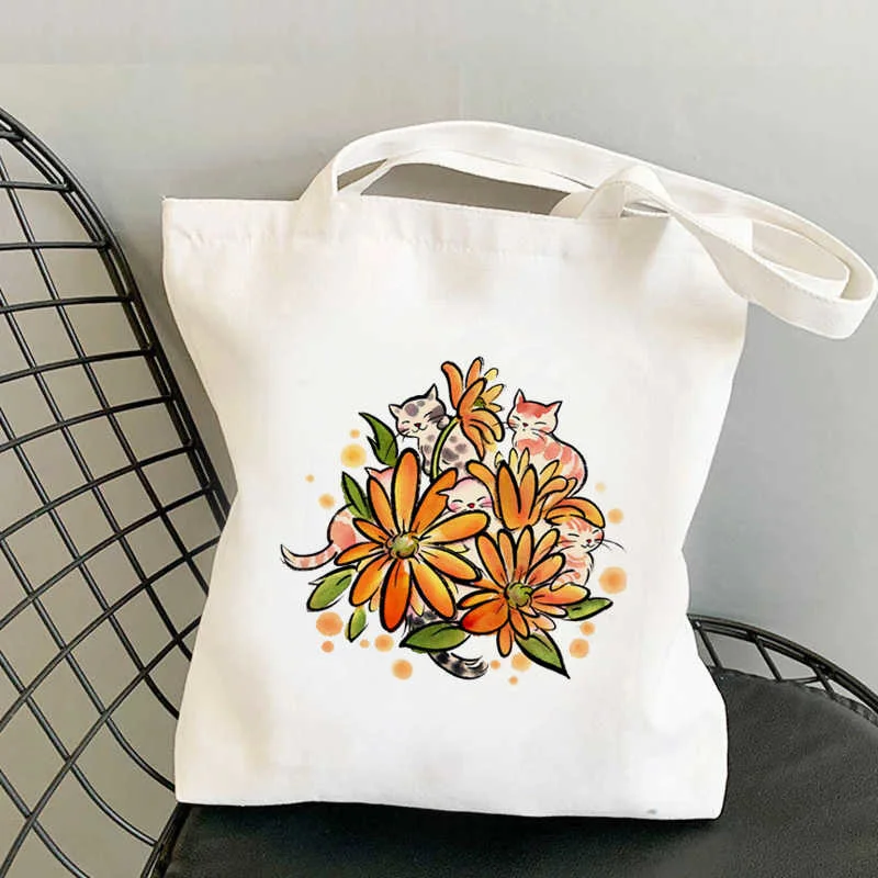 

Cats shopping bag cotton bolsas de tela bolso shopping eco canvas bag sac cabas reusable sac toile