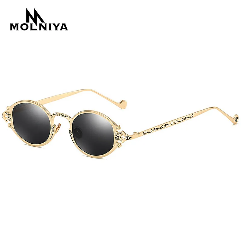 Новая мода поляризационные стимпанк круглые металлические солнцезащитные очки