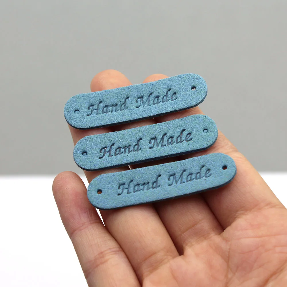 20 шт. кожаные этикетки для этикеток ручной работы ярлыки темно-синего цвета