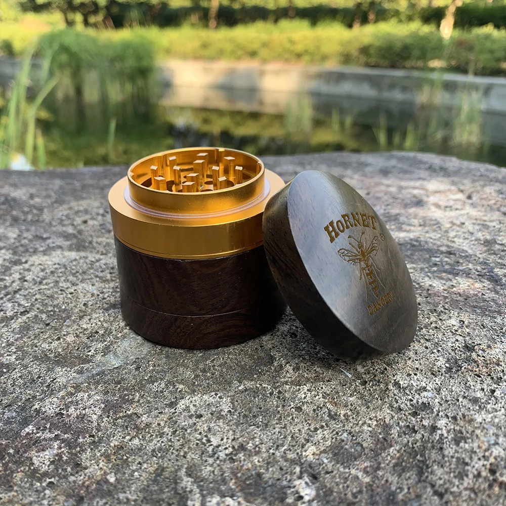 HORNET EbonyHandmade Tobacco Herb Grinder 60 мм 4 слоя алюминия травяной Дым с острыми алмазными