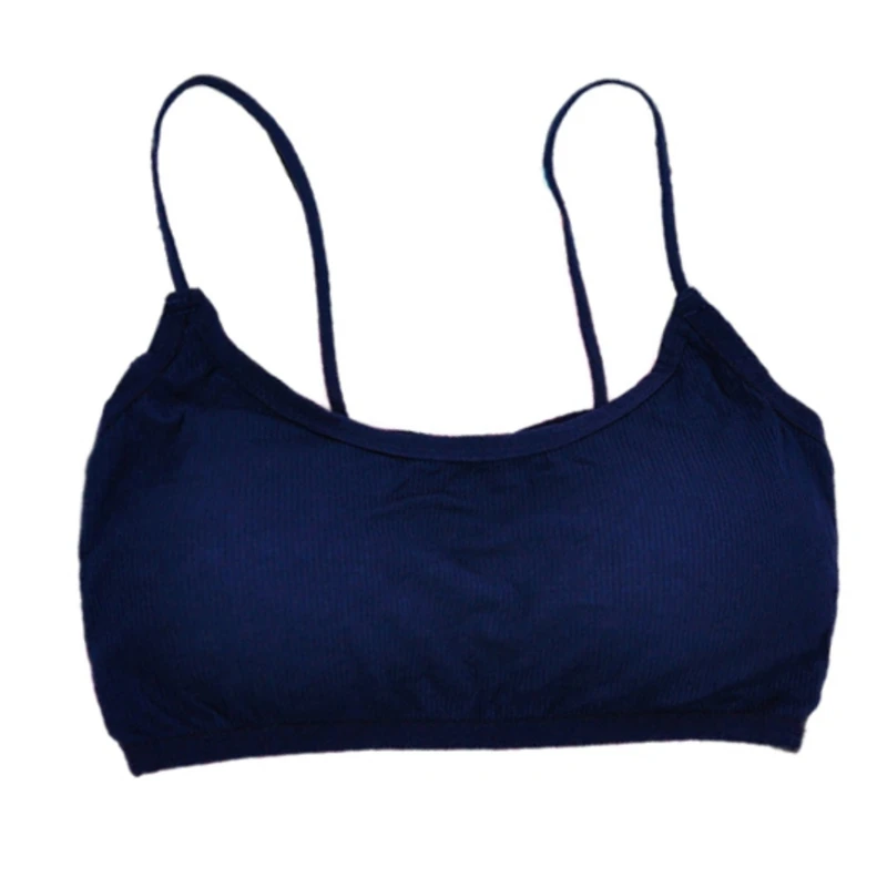 Женский эластичный ребристый бюстгальтер простой однотонный без косточек