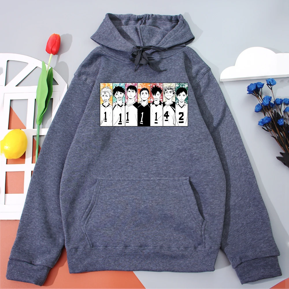 

Худи Haikyuu мужское с японским аниме графическим принтом, теплая толстовка с капюшоном в стиле хип-хоп, флисовый свитшот, модная уличная одежд...