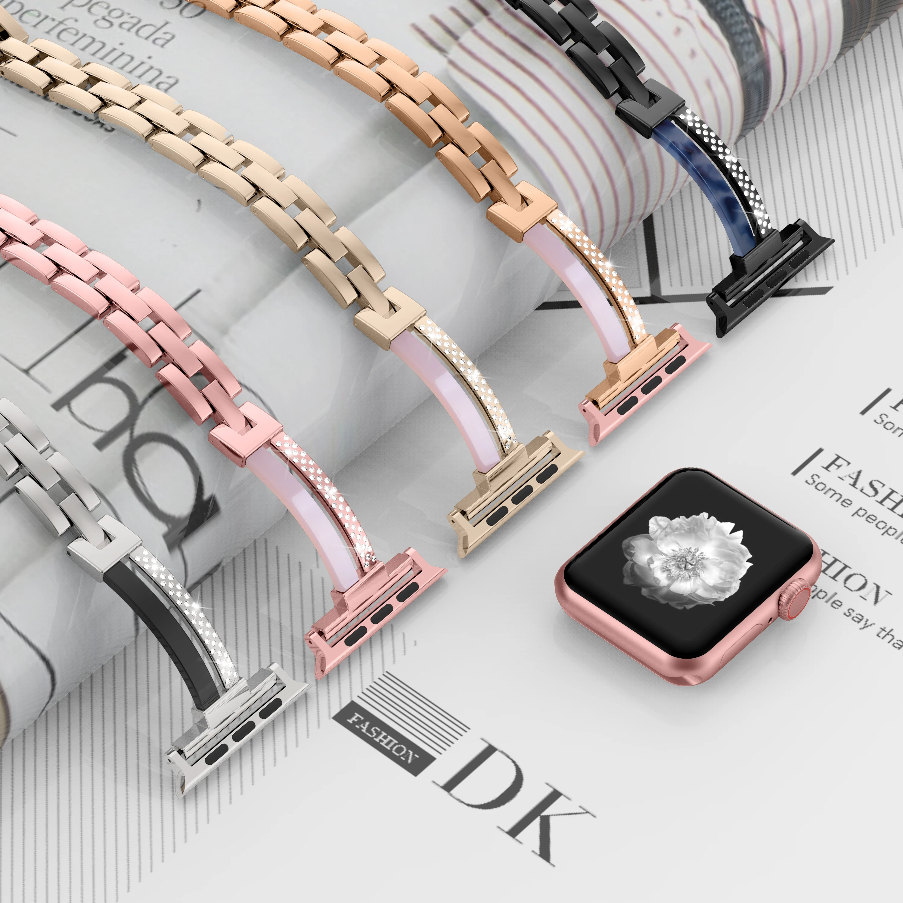 

Stainless Steel Strap for Apple Watch SE Watch Accessory Replacement Fold Buckle Wrist Strap Band for iWatch Series 6 5 4 3 2 1