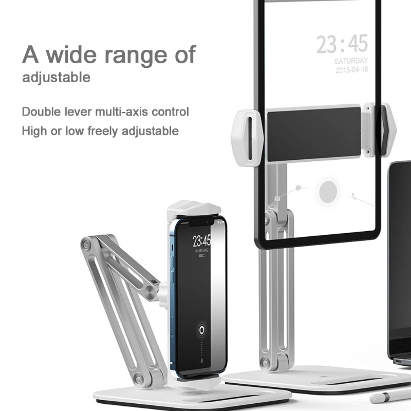 

K92C Adjustable Cell Phone/Tablets Stand, Non Slip Cradle Dock Holder Stable Desktop Stand Compatible With All Mobile Phones
