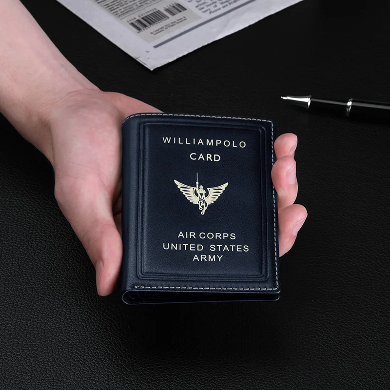 Мужской короткий кошелек в стиле ретро из натуральной кожи ультратонкий