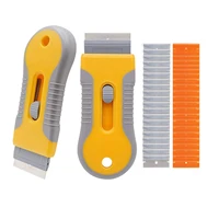 2 razor scrapers 40 blades scraping tool car window glass sticker viny film tool label glue paint removal cleaning squeegee