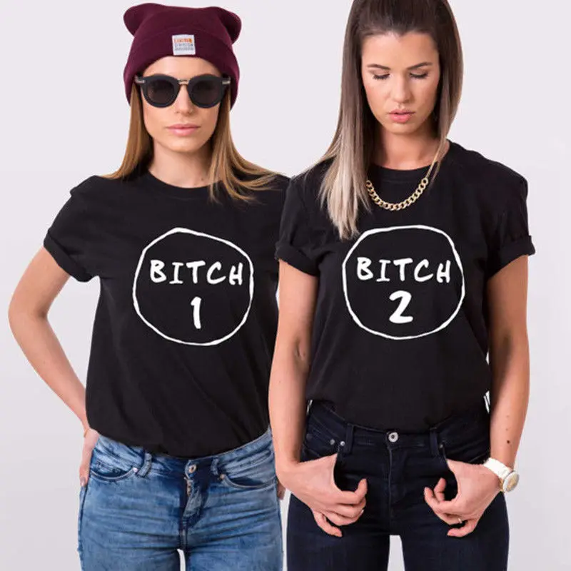 BITCH 01 02 повседневные лучшие друзья навсегда TUMBLR модная забавная Мужская и женская