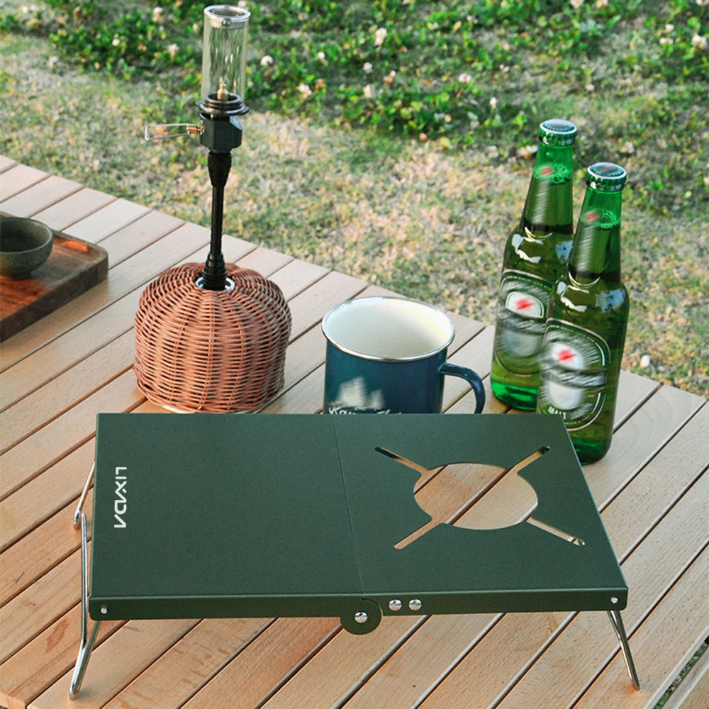 

Lixada Outdoor Foldable Table Aluminum Alloy Table Camping Gas Stove Table Stove Stand Bracket Holder for Picnic Beach Outdoor