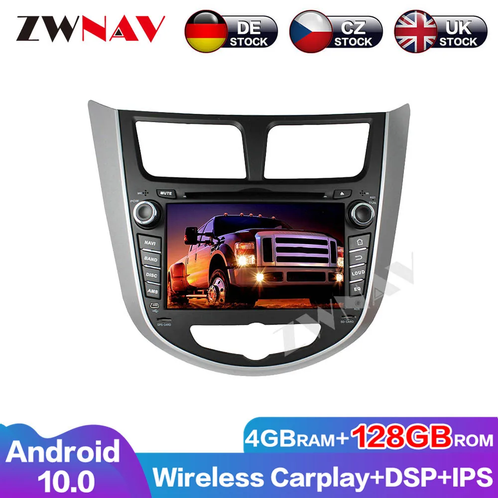 

4G + 128G Android 10 аудио навигация GPS для Hyundai Verna Accent Solaris 2011-2012 Carplay Радио DVD плеер стерео Мультимедиа