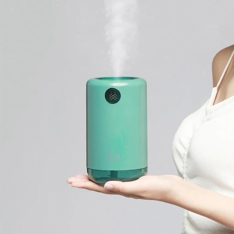 

2000mAh Battery Desktop Air Humidifier Night Light 500ML Capacity DC5V USB Water Diffuser LED Display Mist Maker