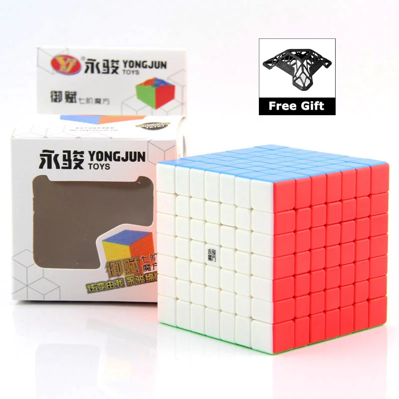

YONGJUN YUFU Stickerless 7*7*7 Magic Cube Speed Puzzle Cube Educational Toys with Bracket