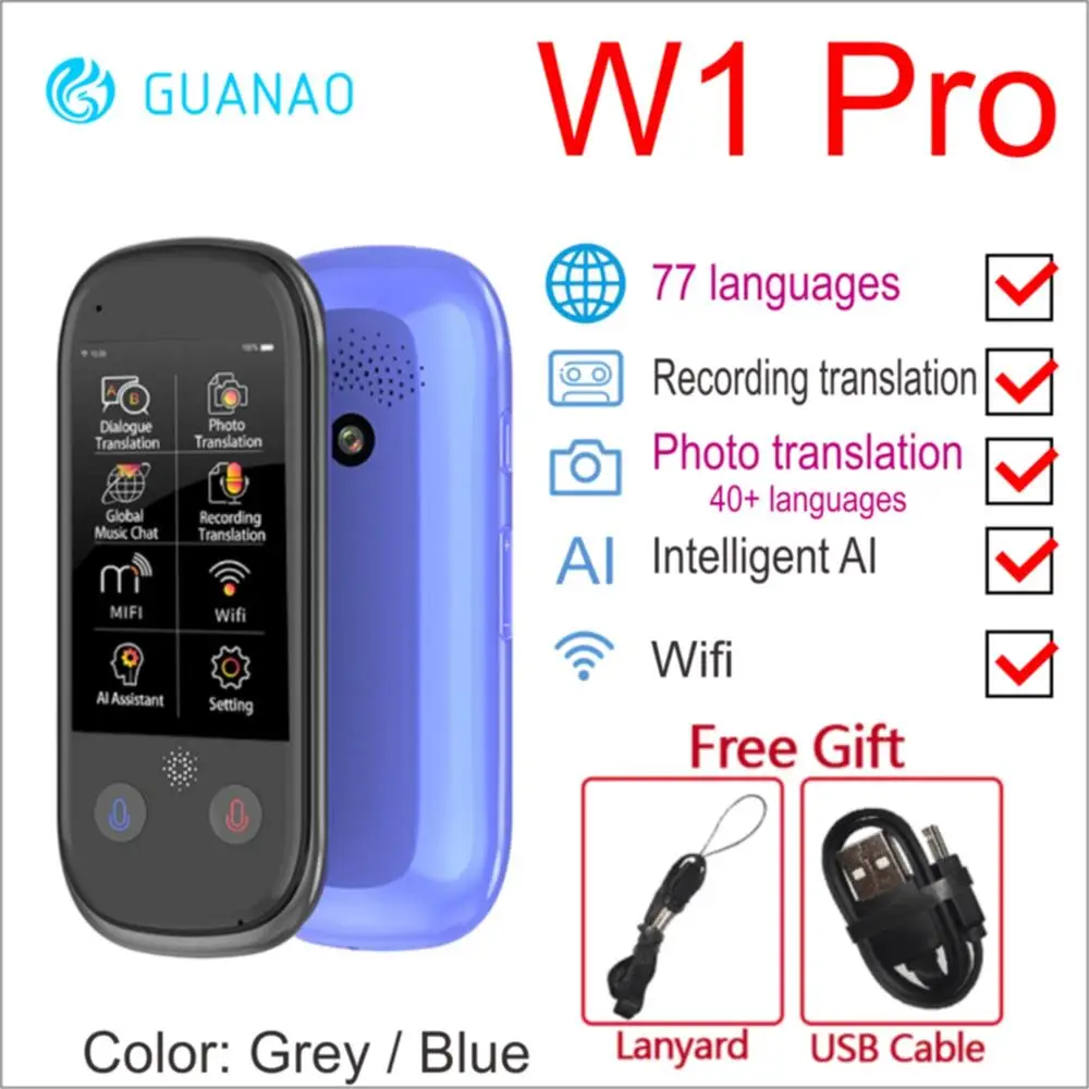 Голосовой переводчик Boeleo K1 Pro 2 4 дюйма Wi Fi 500мп|Электронные переводчики| |