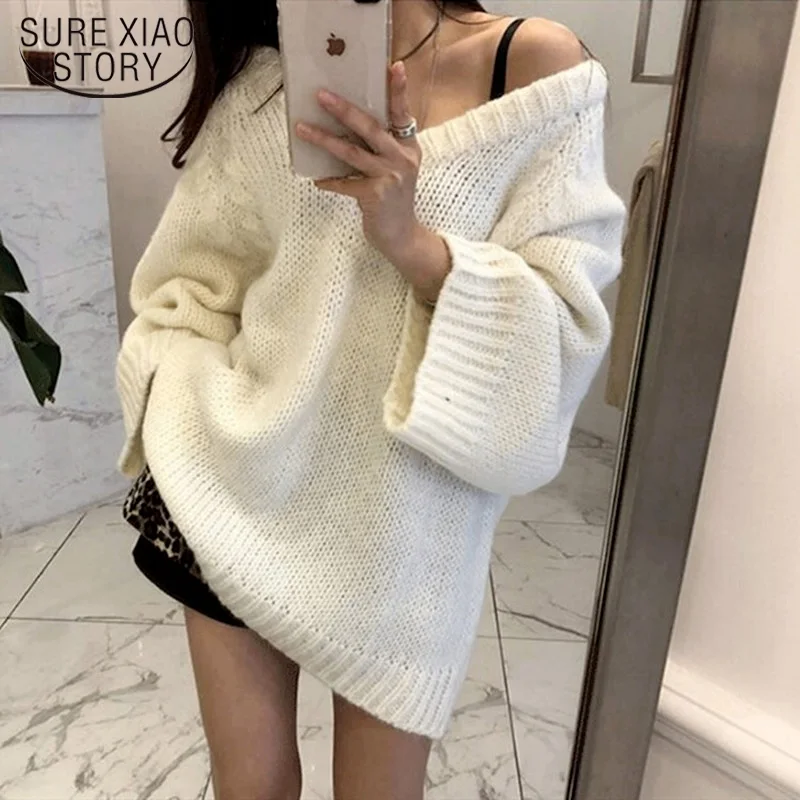 

Autumn Winter Knitted Solid Sweater Women Casual Oversized Pullovers Sweaters Loose Warm Jumper Streetwear Teen Knitwear 17228