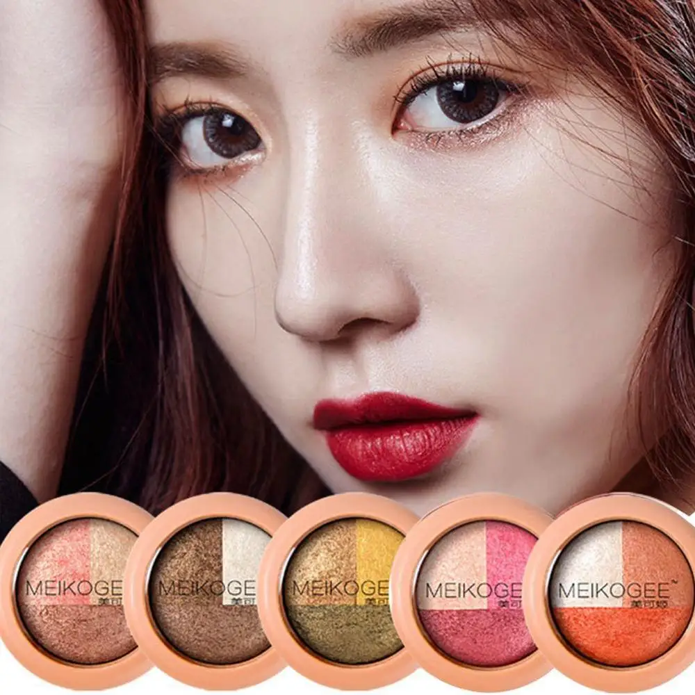 3 Цвета Палитра теней для век Дымчатая земля фруктовый стиль тени выпечка порошок