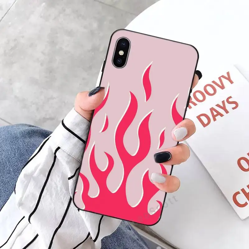 

Cool Green Red Flame Fire Phone Case for iPhone 11 12 mini pro XS MAX 8 7 6 6S Plus X 5S SE 2020 XR