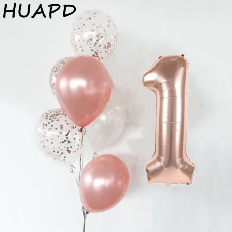 11 шт. 1st с днем рождения шарики конфетти воздушные шары из фольги в виде цифр