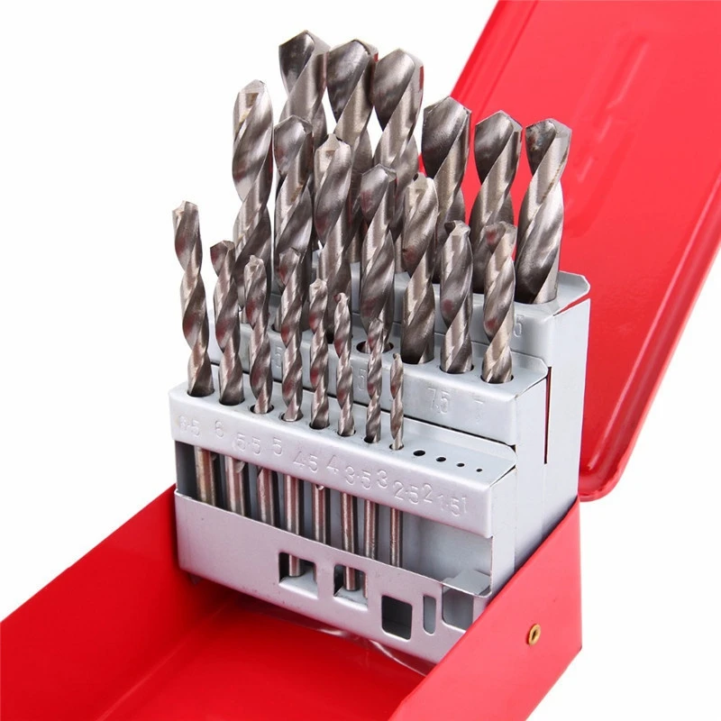 

Promotion! Realmote High Quality 25Pcs 1-13Mm Twist Drill Bit Set HSS Wood Drilling Kit Metal Metric Power Tool