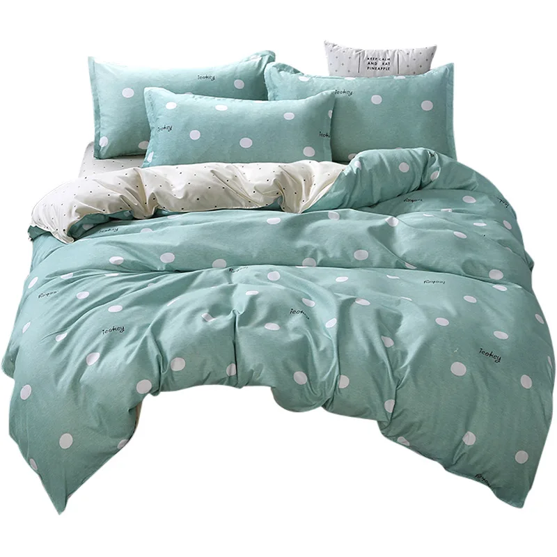 Комплект постельного белья в горошек парные листья роскошный комплект с