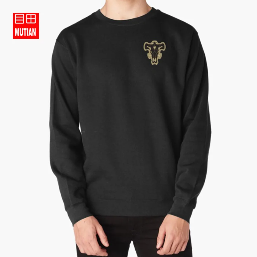 Черные толстовки с изображением клевера черные черного черепа логотипом гильдии