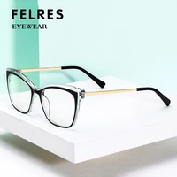 felres women tr90 frame optical glasses brand design translucent anti blue light eyewear ladies retro cats eye glasses f2035