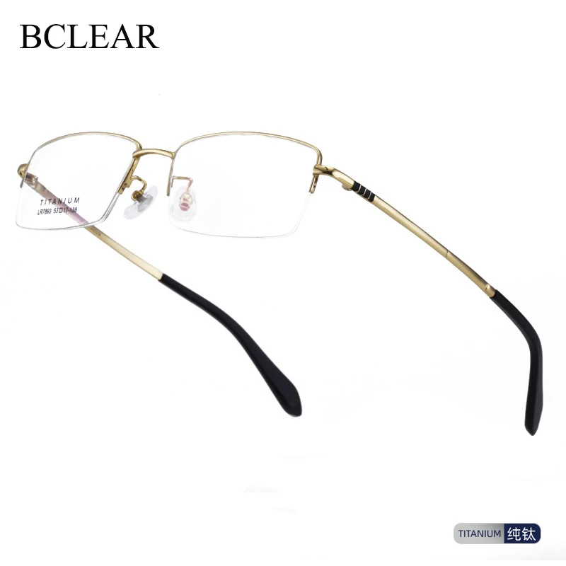 

BCLEAR Модные мужские Оправа очков из титанового сплава оптические очки по рецепту очки половина оправы очки