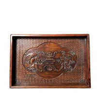 china old beijing old goods seiko redwood carved carvings in front of the tea tray decorated square plate