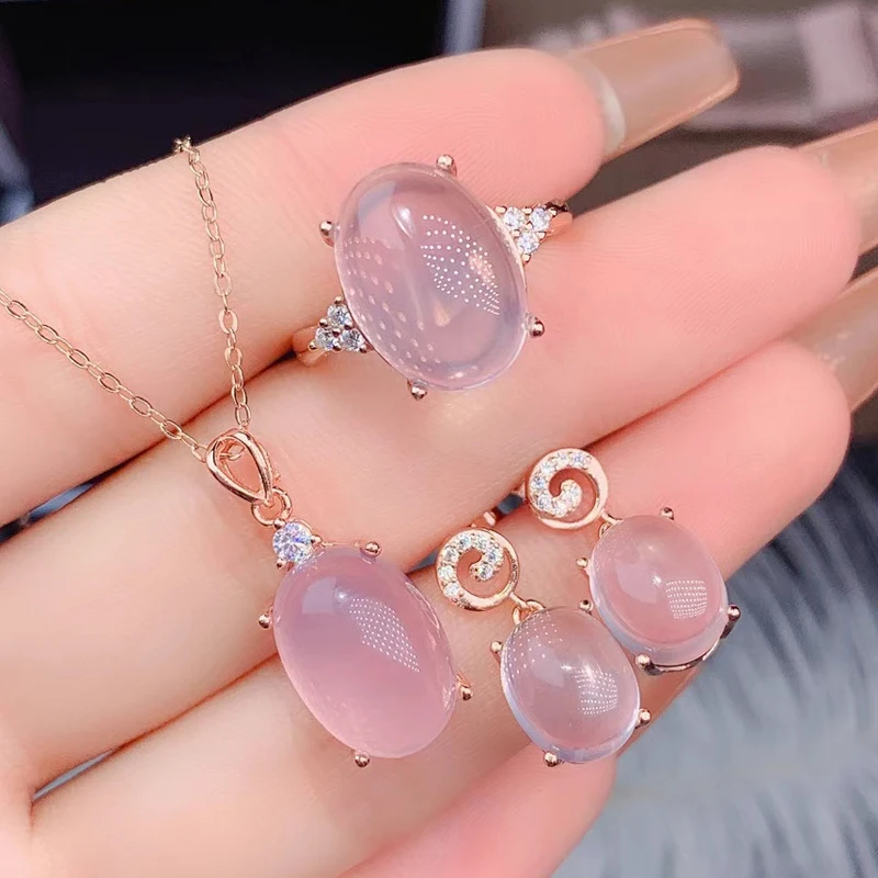 

Комплект из колье, серёг и кольца, из серебра 925 пробы