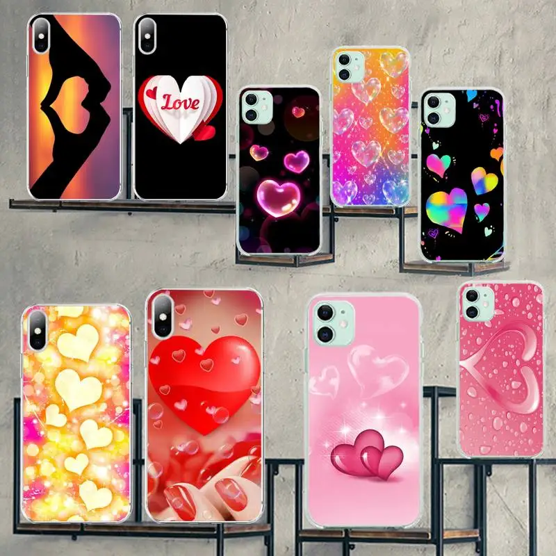 

HPCHCJHM Beautiful love Bling Cute Phone Case for iPhone 11 pro XS MAX 8 7 6 6S Plus X 5S SE 2020 XR cover
