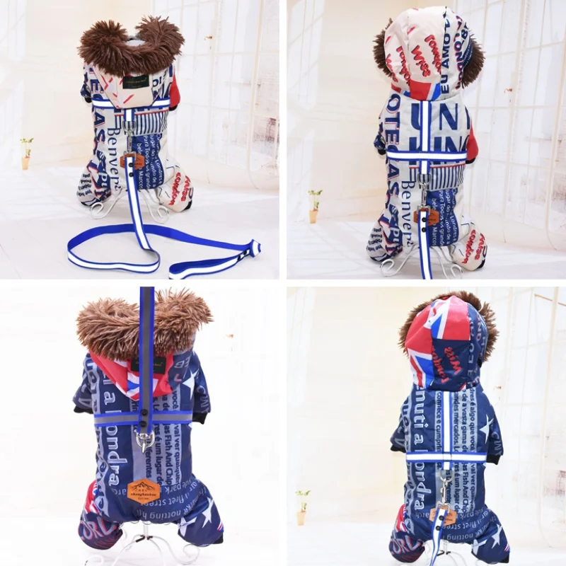 Осенне зимняя утепленная пуховая куртка для домашних животных с четырьмя ногами