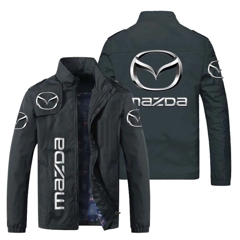 

Брендовая мужская одежда для MAZDA Логотип на весну-осень со стоячим воротником Повседневная Толстовка с капюшоном, длинным рукавом и куртка-...