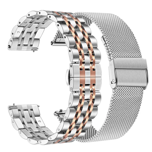 22mm Metal Steel Strap For Samsung Watch 3/Gear S3/Huawei Watch GT3 Stainless Steel Titanium Bracelet band For Amazfit GTR 3