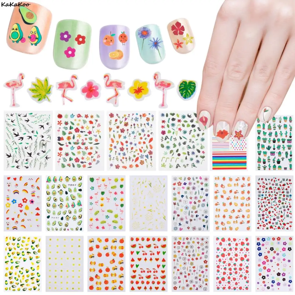 

Наклейки для ногтей серии цветов, наклейки, лаванда, цветочный узор, самоклеящиеся/водные переводные наклейки, украшения для ногтей