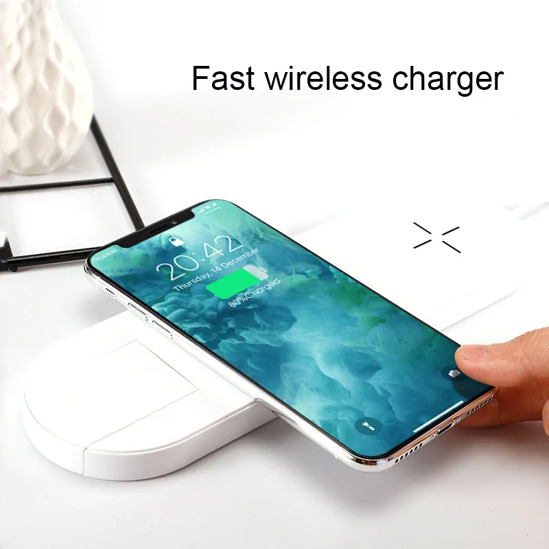 3 in1 Fast qi Wireless Charger Pad For iPhone Xs/XsMax/8/8plus/Xr Charging Station Apple Watch/Airpods | Мобильные телефоны и